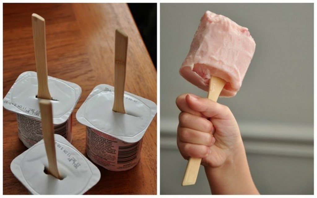 Yogurt popsicle parenting hack