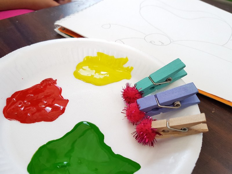 DIY Pom Pom And Watercolour Easy Art For Kids And Toddlers